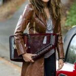 Leigh Corley Chesapeake Shores Brown Leather Coat
