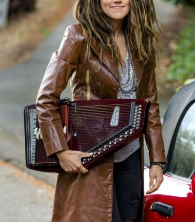 Leigh Corley Chesapeake Shores Brown Leather Coat