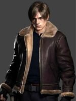 Leon Kennedy Resident Evil 4 Shearling Jacket