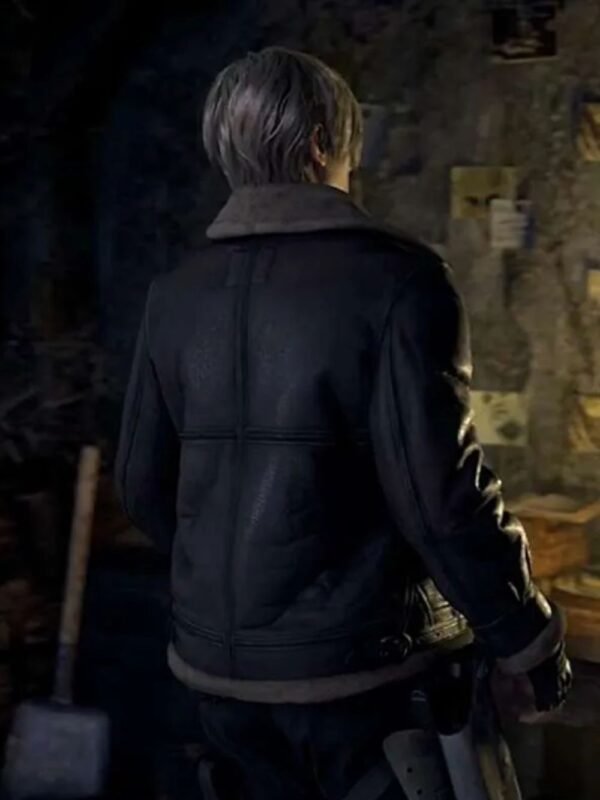 Leon Kennedy Resident Evil 4 Shearling Jacket