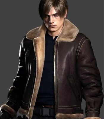 Leon Kennedy Resident Evil 4 Shearling Jacket