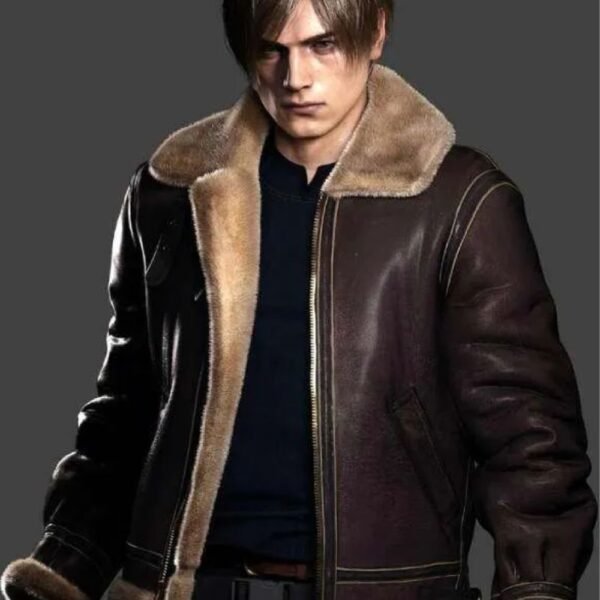 Leon Kennedy Resident Evil 4 Shearling Jacket