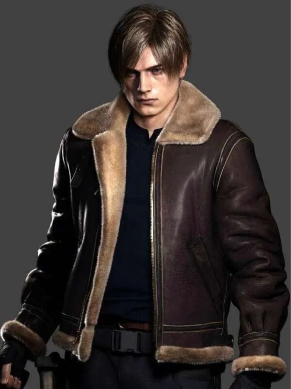 Leon Kennedy Resident Evil 4 Shearling Jacket
