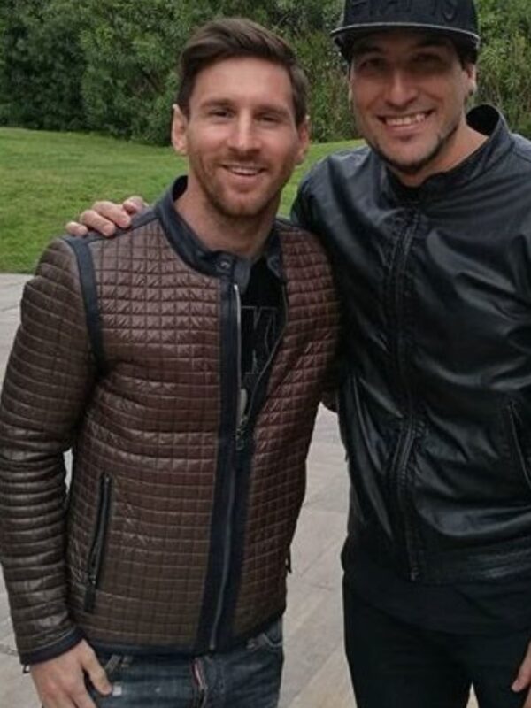 Lionel Messi Quilted Brown Jacket