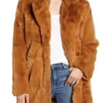 Liza Lapira The Equalizer Brown Faux Fur Coat