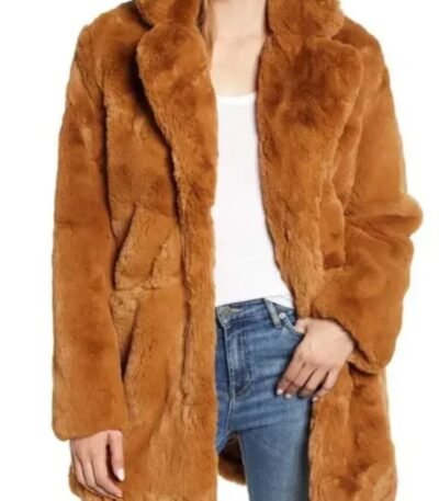 Liza Lapira The Equalizer Brown Faux Fur Coat