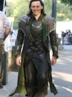 Loki Long Leather Costume Coat