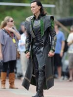 Loki Long Leather Costume Coat