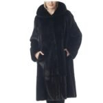 Lori Mink Fur Black Long Coat