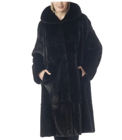 Lori Mink Fur Black Long Coat