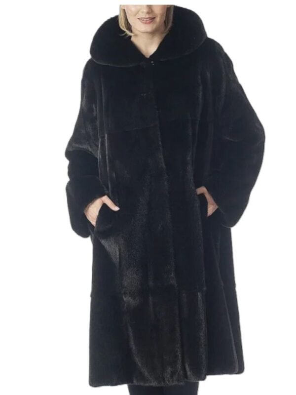 Lori Mink Fur Black Long Coat