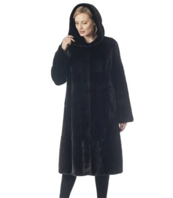Lori Mink Fur Black Long Coat