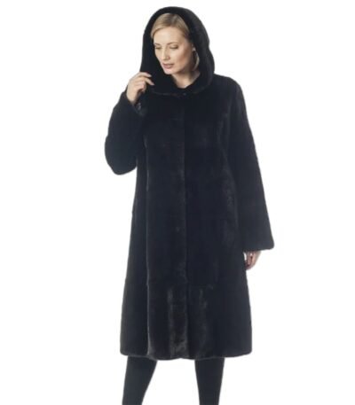 Lori Mink Fur Black Long Coat