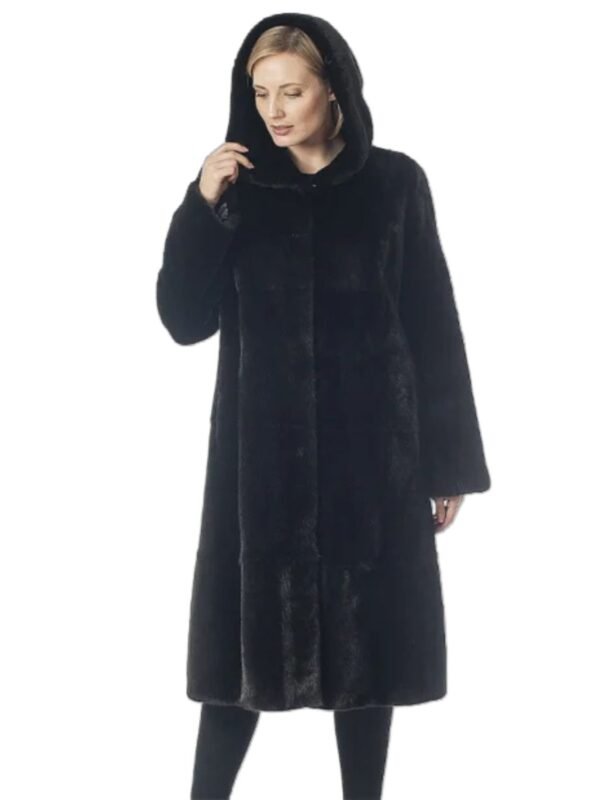 Lori Mink Fur Black Long Coat