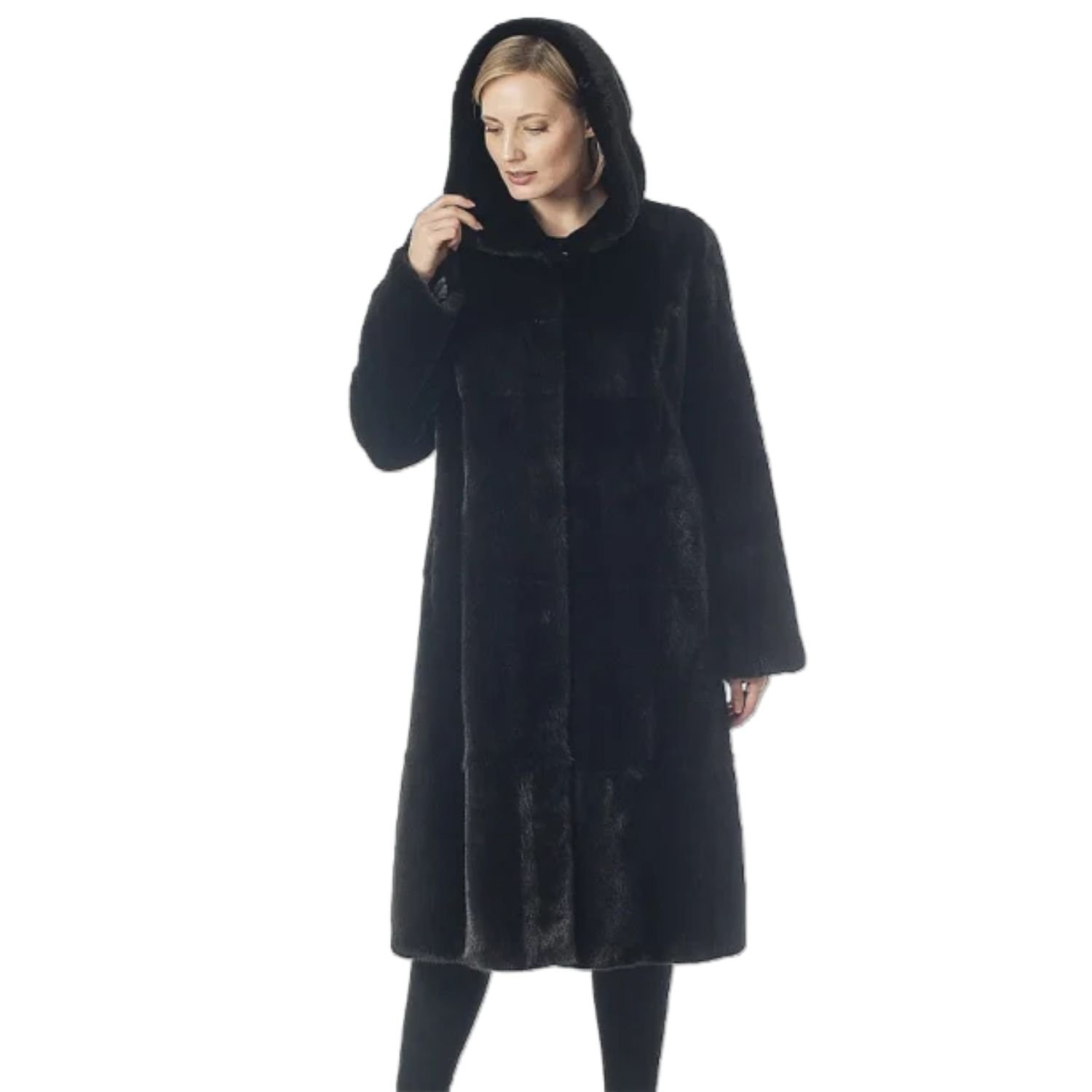 Lori Mink Fur Black Long Coat Lori Mink Fur Black Long Coat