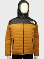 Love Hard Tag Yellow Puffer Jacket With Hood