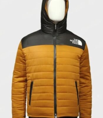 Love Hard Tag Yellow Puffer Jacket With Hood