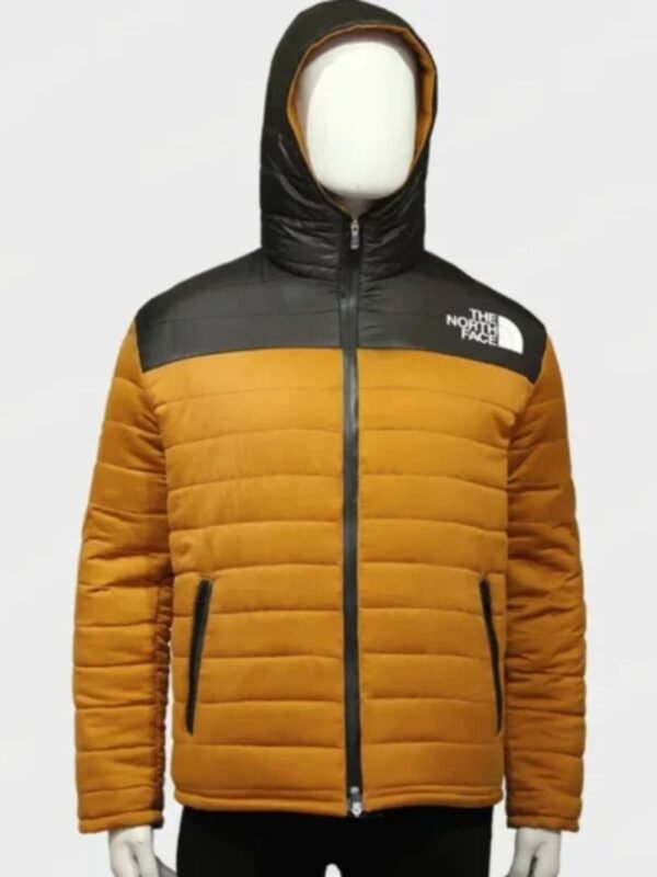Love Hard Tag Yellow Puffer Jacket With Hood