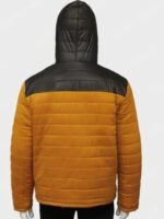 Love Hard Tag Yellow Puffer Jacket With Hood