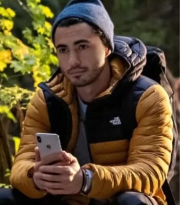 Love Hard Tag Yellow Puffer Jacket With Hood