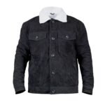 Love Life Augie Black Suede Sherpa Trucker Jacket