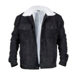 Love Life Augie Black Suede Sherpa Trucker Jacket