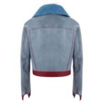 Love Life Sara Yang Fur Collar Blue Leather Jacket