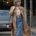 Love and Death 2023 Elizabeth Olsen Brown Coat