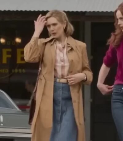 Love and Death 2023 Elizabeth Olsen Brown Coat