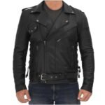 Lucas Asymmetrical Black Motorcycle Leather Jacket