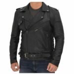 Lucas Asymmetrical Black Motorcycle Leather Jacket