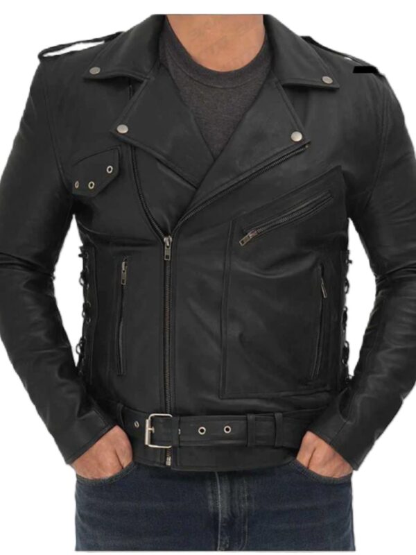 Lucas Asymmetrical Black Motorcycle Leather Jacket