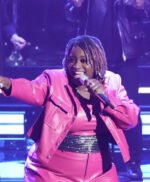 Lucy Love American Idol Faux Leather Pink Suit