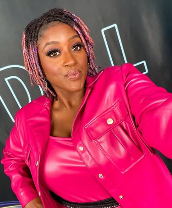 Lucy Love American Idol Faux Leather Pink Suit