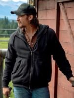 Luke Grimes Yellowstone Dark Grey Fleece Fur Jacket