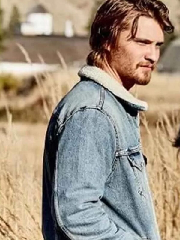 Luke Grimes Yellowstone Kayce Dutton Blue Denim Jean Jacket