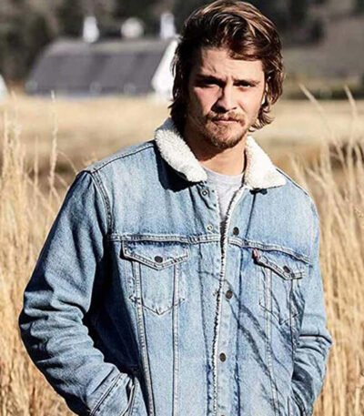 Luke Grimes Yellowstone Kayce Dutton Blue Denim Jean Jacket