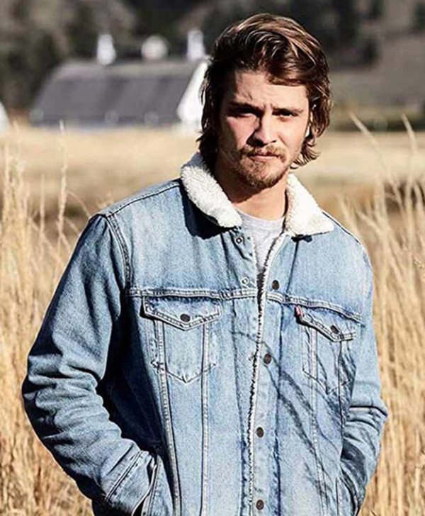 Luke Grimes Yellowstone Kayce Dutton Blue Denim Jean Jacket