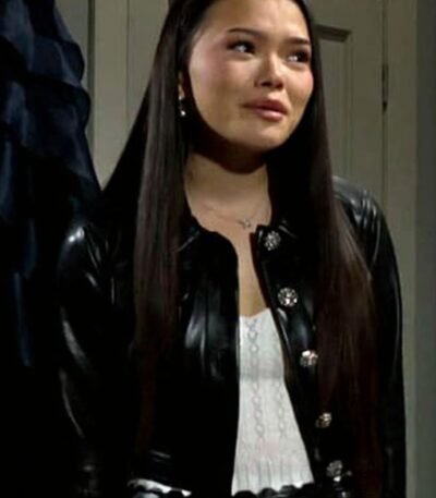 Luna Bold and the Beautiful Leather Rhinestone Jacket