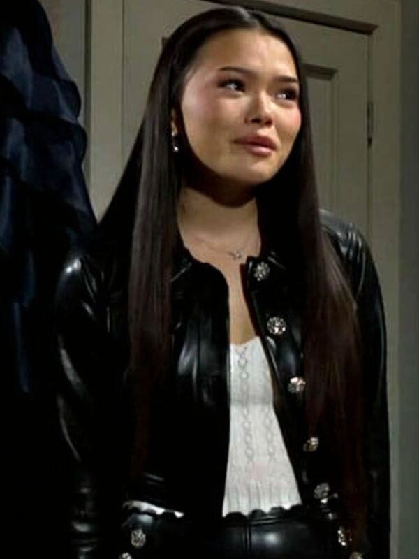 Luna Bold and the Beautiful Leather Rhinestone Jacket