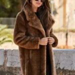 Lyra Genuine Mink Fur Brown Coat