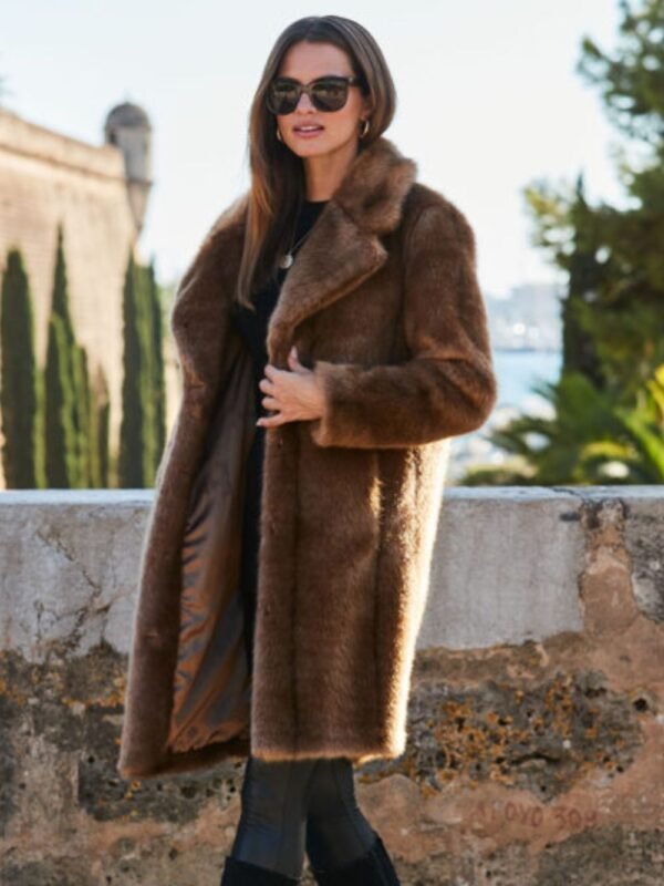 Lyra Genuine Mink Fur Brown Coat