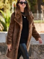 Lyra Genuine Mink Fur Brown Coat