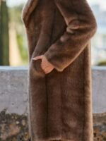 Lyra Genuine Mink Fur Brown Coat