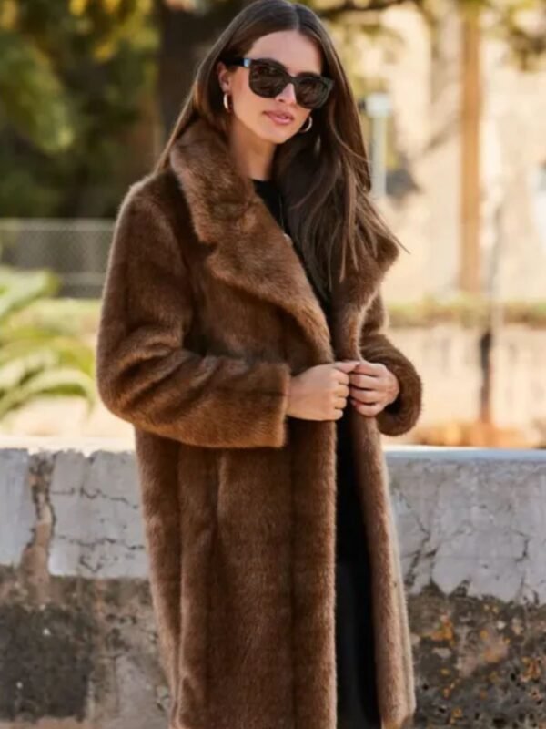 Lyra Genuine Mink Fur Brown Coat