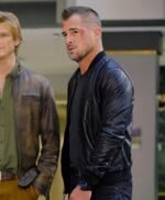 MacGyver Jack Dalton Bomber Black Leather Jacket