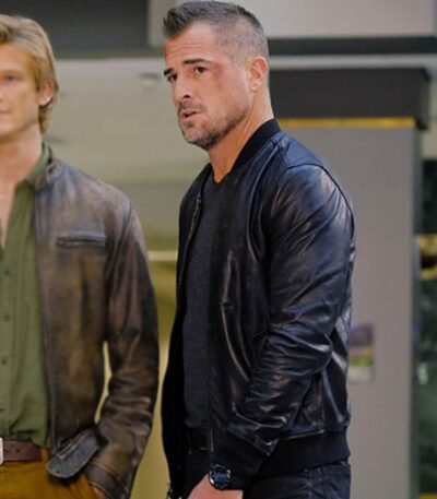 MacGyver Jack Dalton Bomber Black Leather Jacket