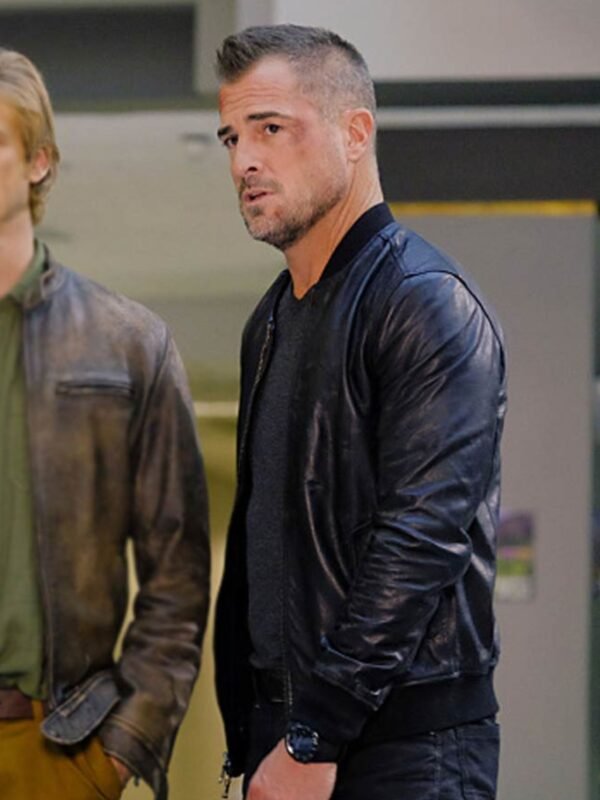 MacGyver Jack Dalton Bomber Black Leather Jacket