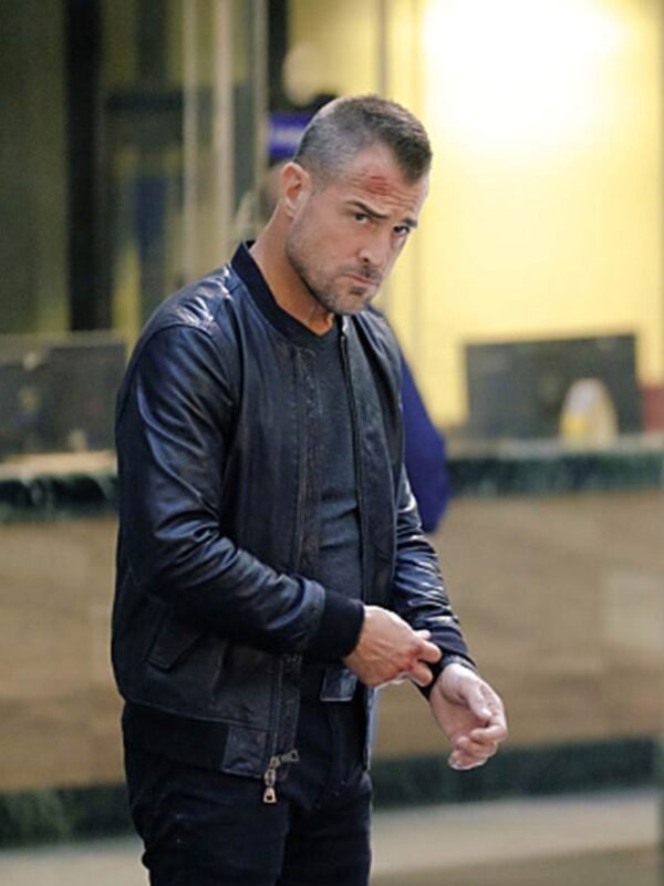 MacGyver Jack Dalton Bomber Black Leather Jacket
