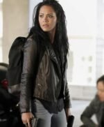 Macgyver S05 Riley Davis Biker Leather Hooded Jacket